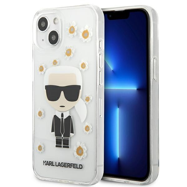 Karl Lagerfeld Flower Ikonik Karl Fodral för iPhone 13 mini - Transparent