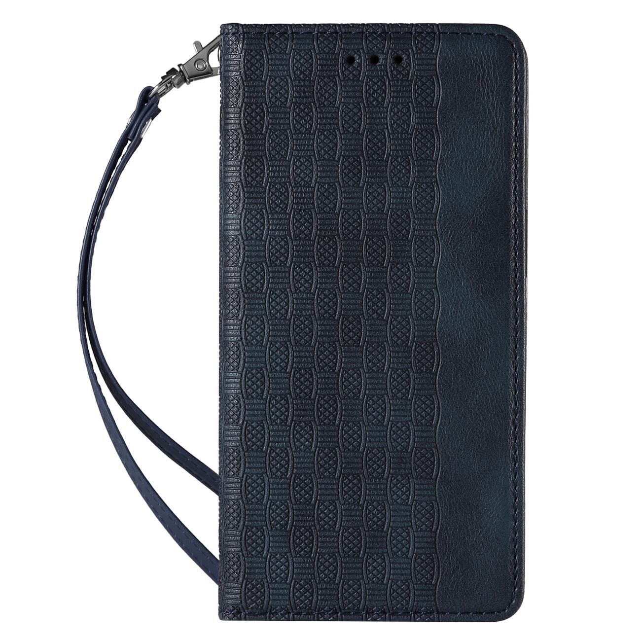 Magnet Strap Case Etui til Samsung Galaxy S22 + (S22 Plus) Pung Pung + Mini Lanyard Vedhæng Blå