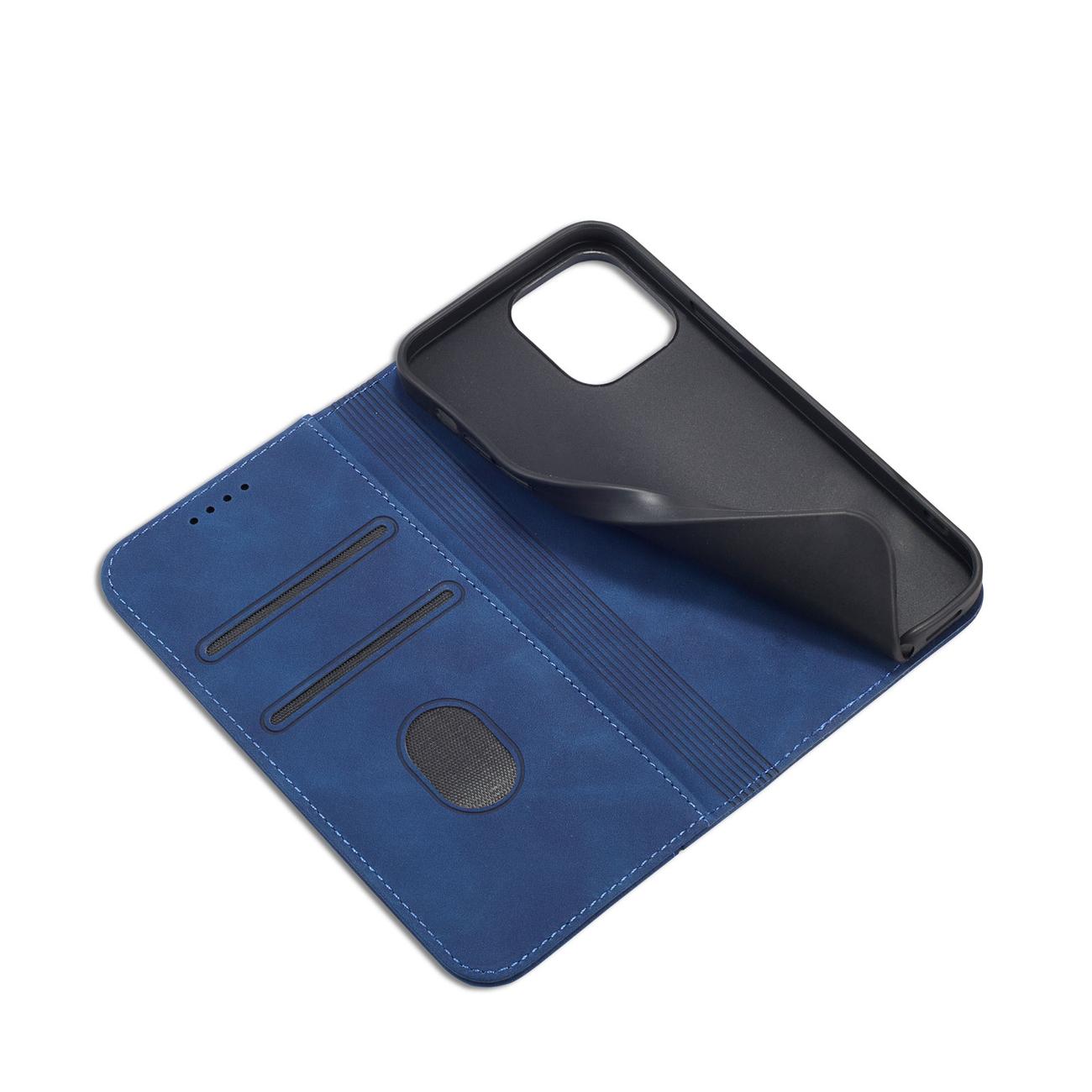 Magnet Fancy Case Case för iPhone 13 Pro Max Pouch Card Wallet Card Holder Blue