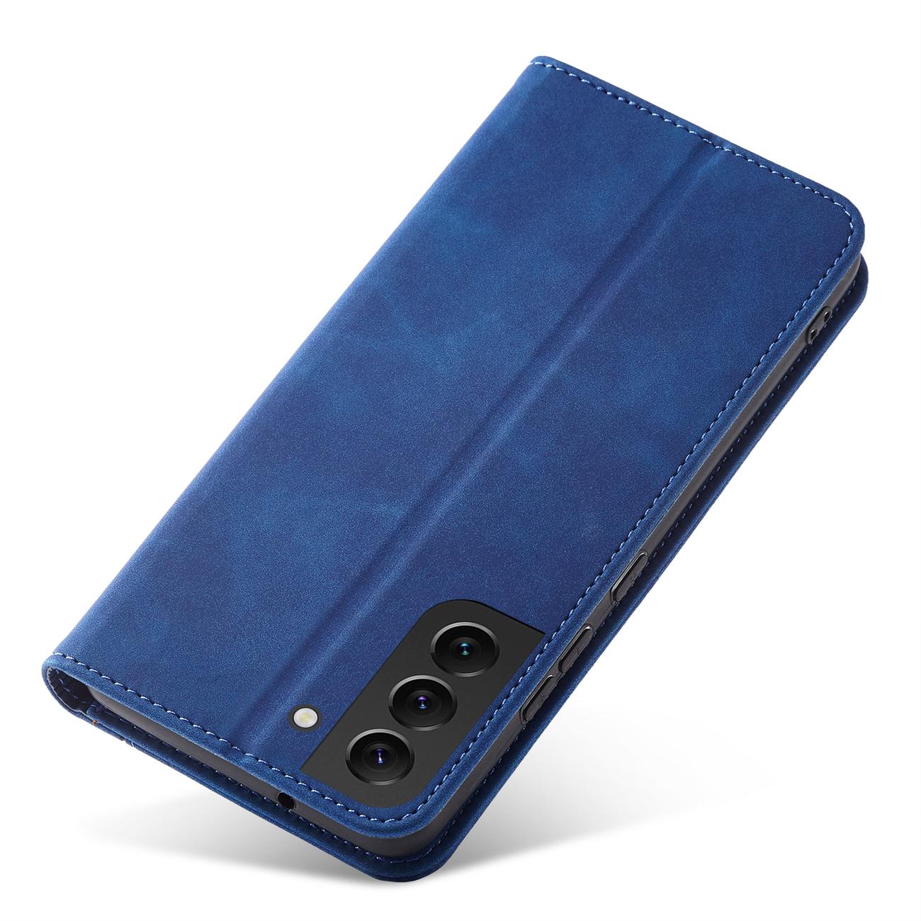 Magnet Fancy etui til Samsung Galaxy S22 + (S22 Plus) Pouch Wallet Card Holder Blue