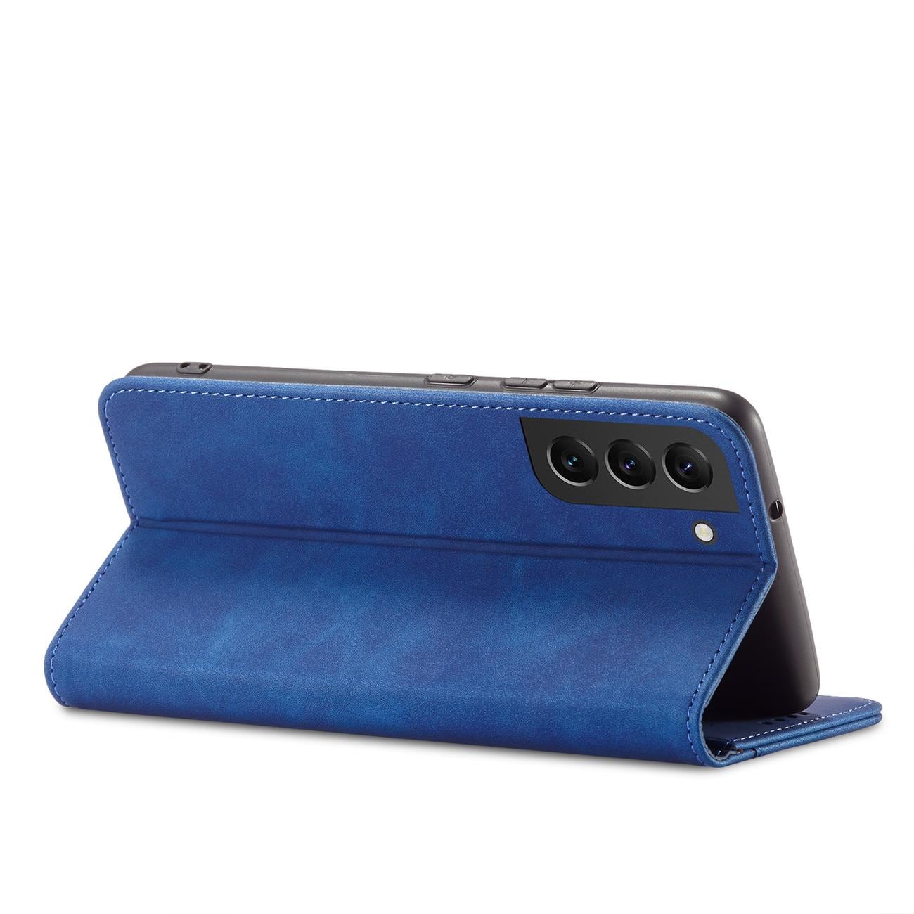 Magnet Fancy etui til Samsung Galaxy S22 + (S22 Plus) Pouch Wallet Card Holder Blue
