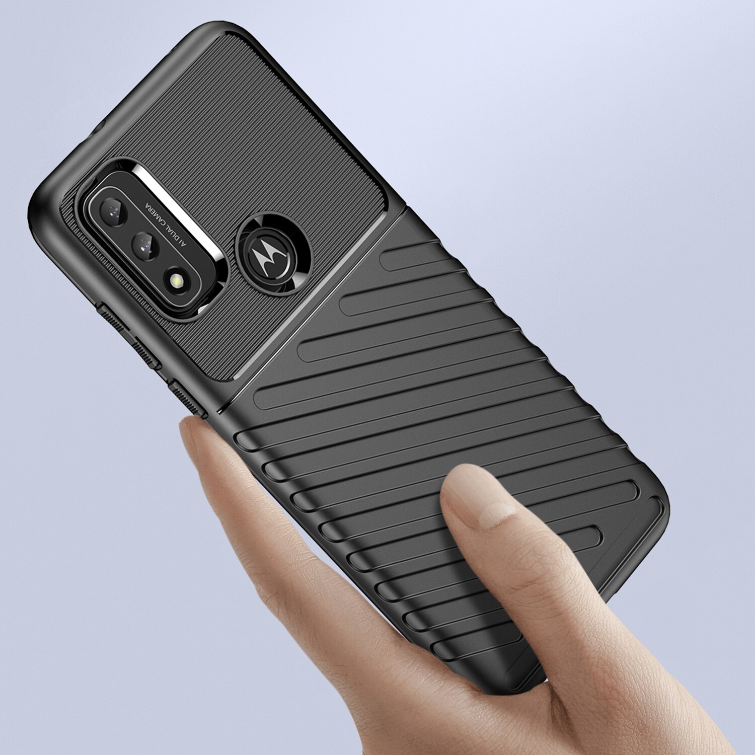 Thunder Case flexibelt pansarskydd för Motorola Moto G Play 2022 svart