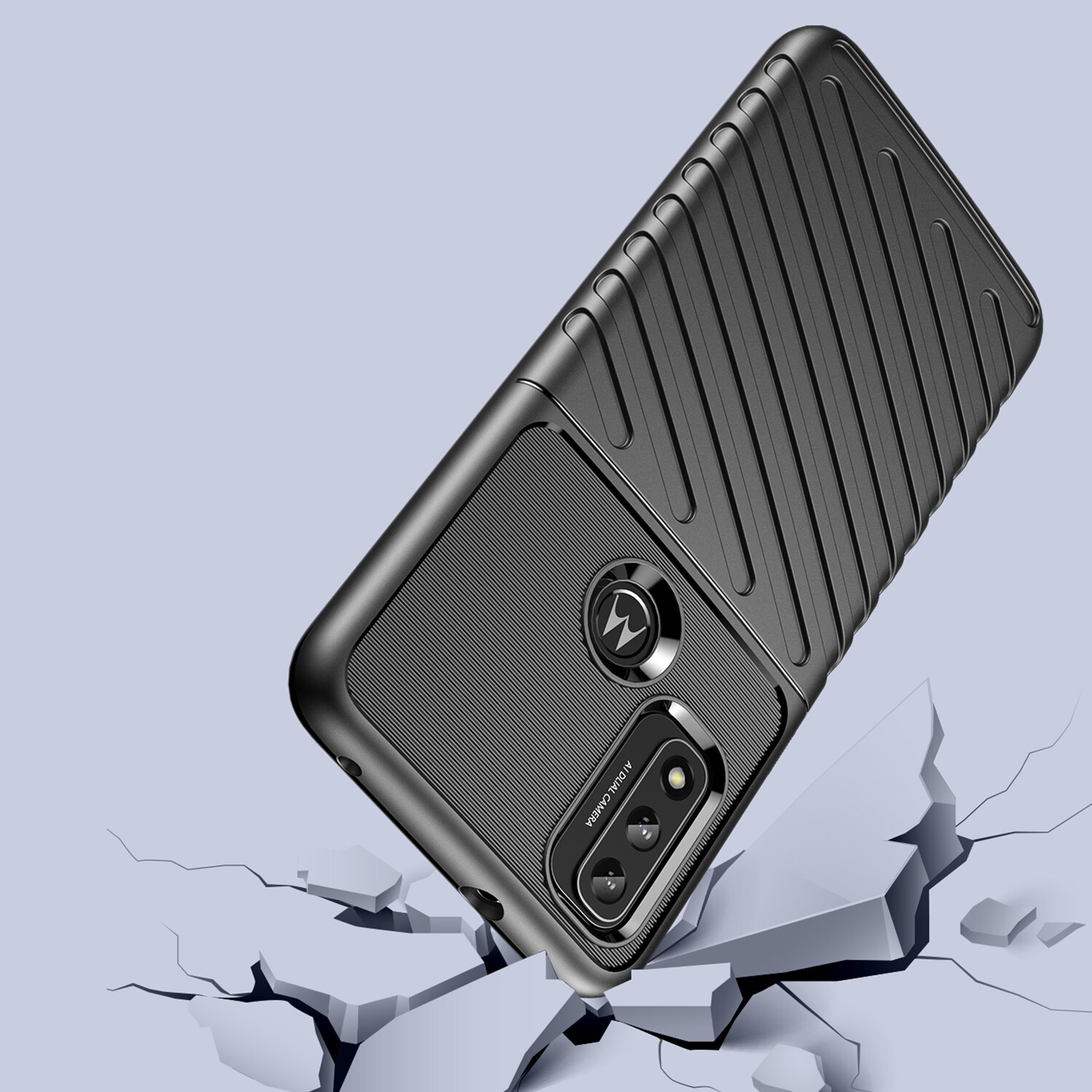 Thunder Case flexibelt pansarskydd för Motorola Moto G Play 2022 svart