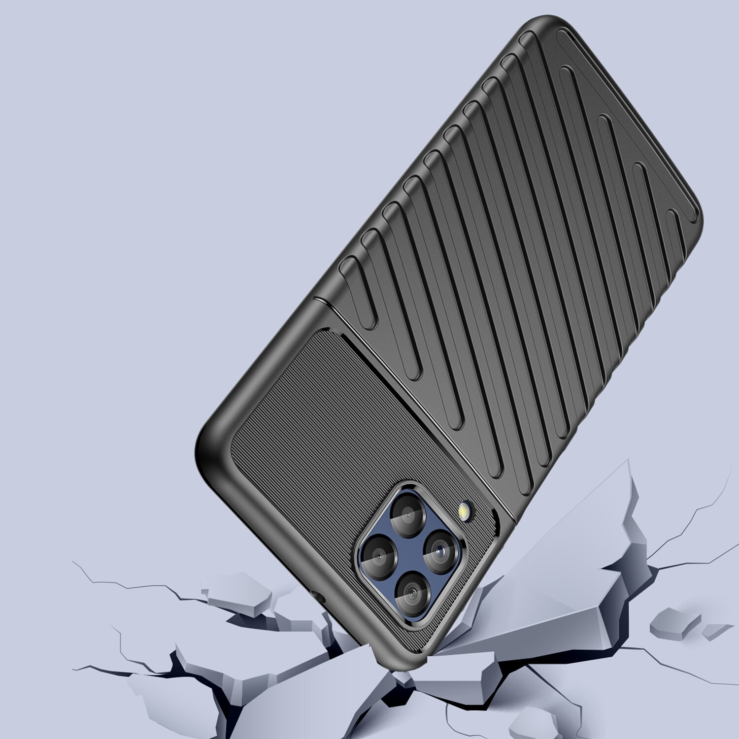 Thunder Case flexibelt pansarskydd för Samsung Galaxy M53 5G svart
