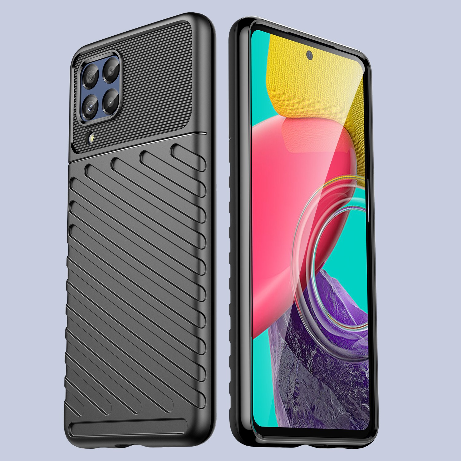 Thunder Case flexibelt pansarskydd för Samsung Galaxy M53 5G svart