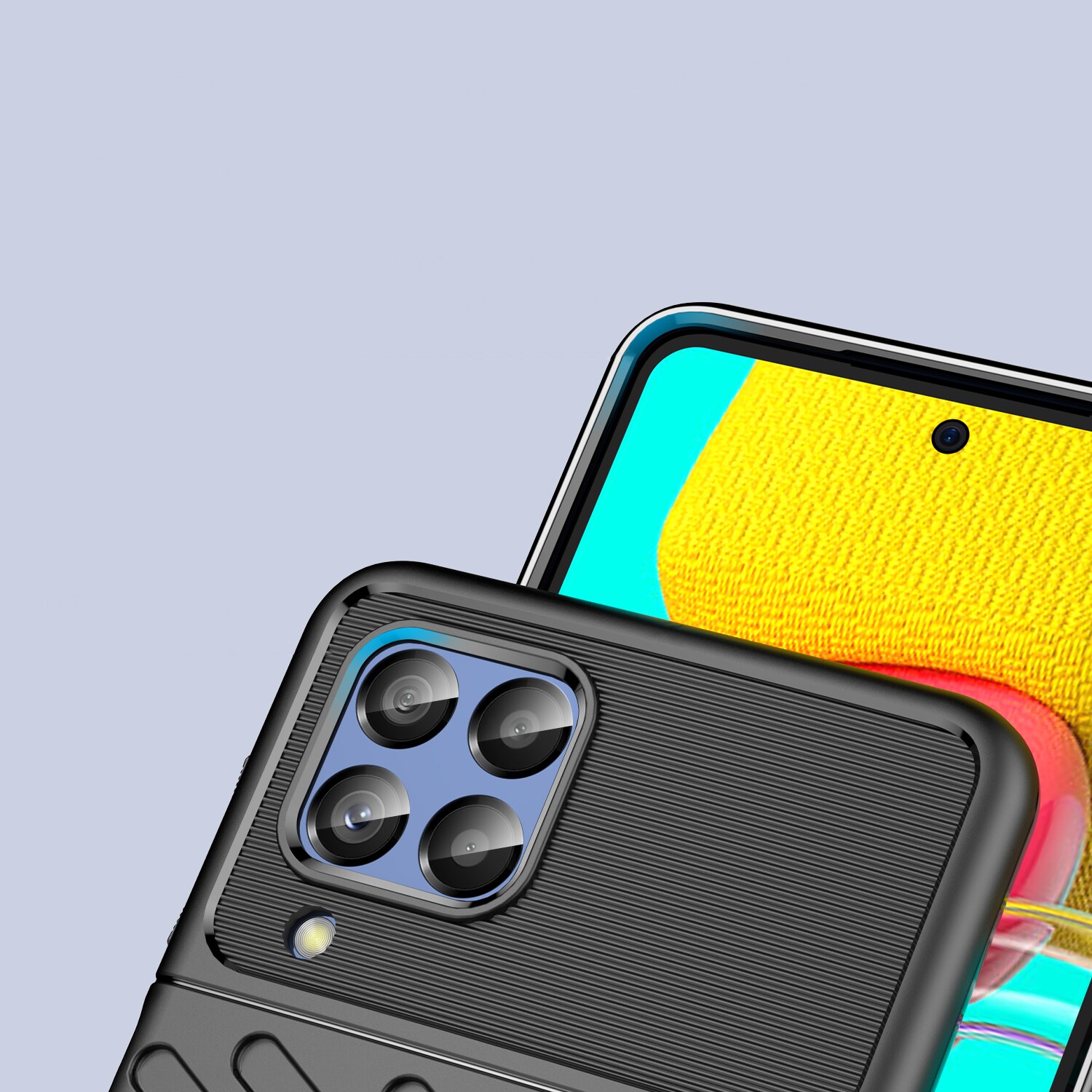 Thunder Case flexibelt pansarskydd för Samsung Galaxy M53 5G svart