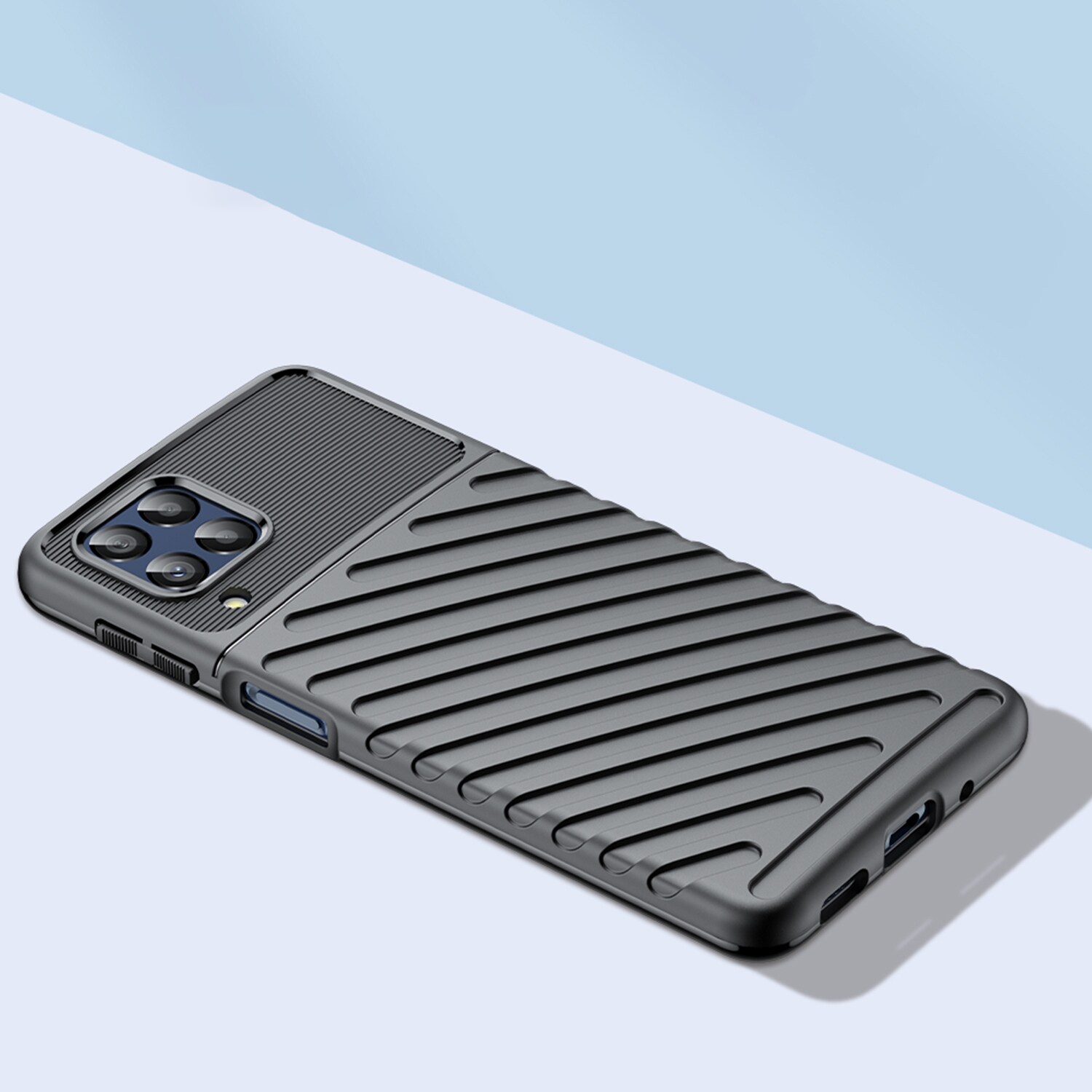 Thunder Case flexibelt pansarskydd för Samsung Galaxy M53 5G svart