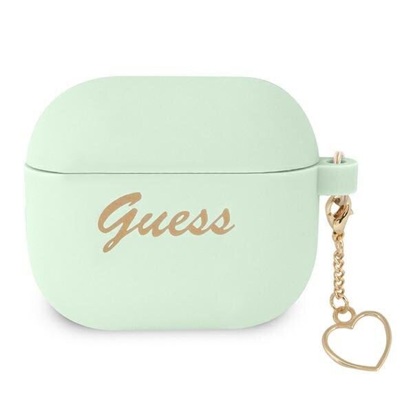Guess GUA3LSCHSN AirPods 3 skydd grön/grön Silikon Charm Heart Collection