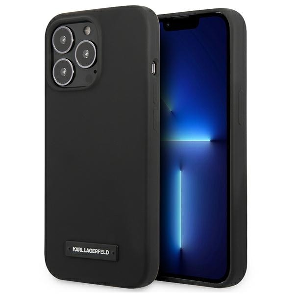 Karl Lagerfeld silikonplakettfodral för iPhone 13 Pro / iPhone 13 - Svart