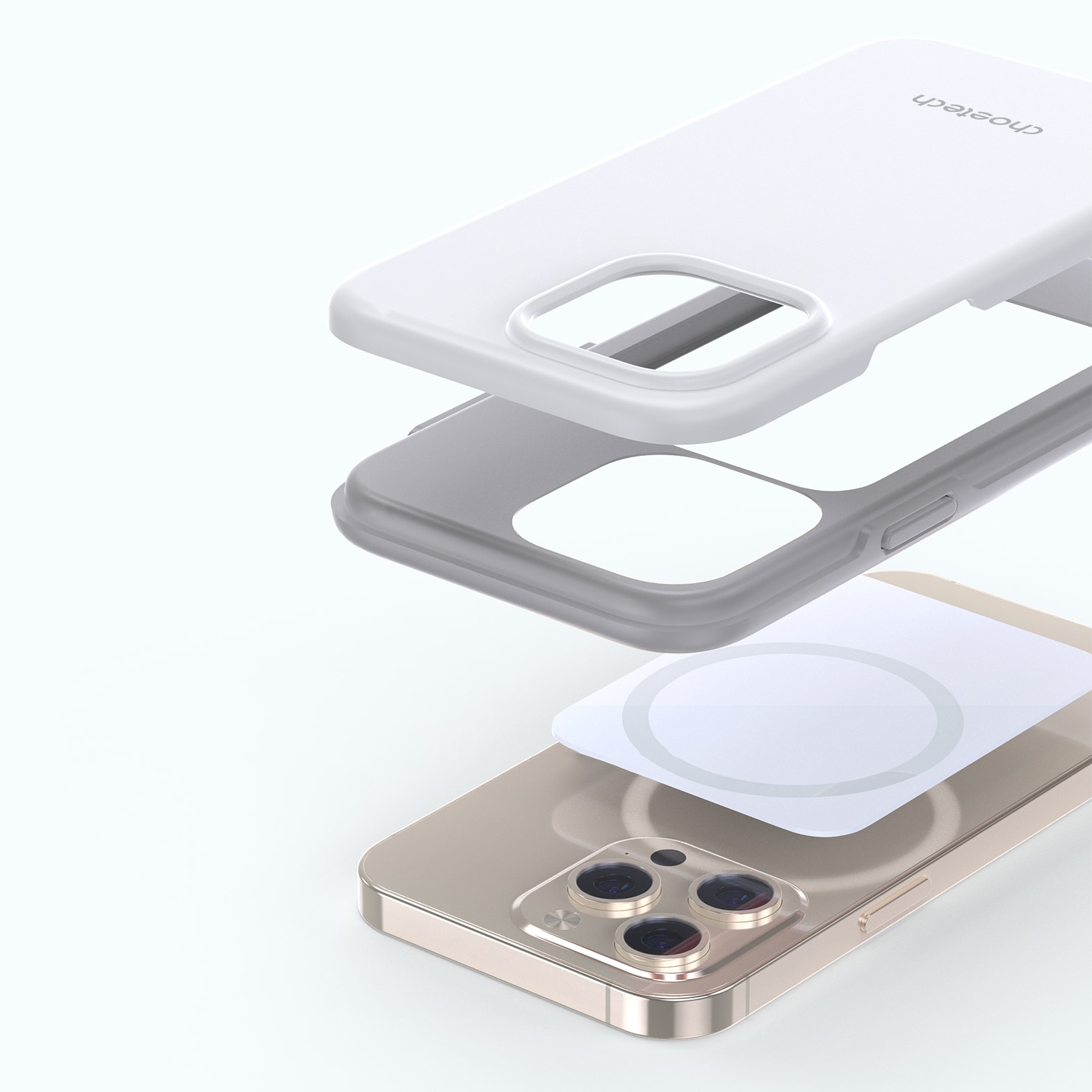 Choetech MFM Anti-drop Case Cover för iPhone 13 Pro Max vit (PC0114-MFM-WH)
