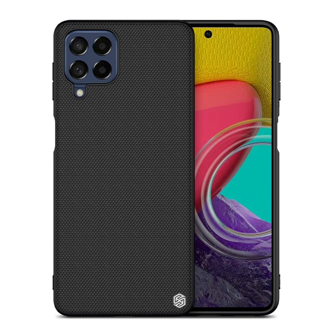 Nillkin Textured Case for Samsung Galaxy M53 5G - Holdbart etui med gelramme og nylonbagside, sort
