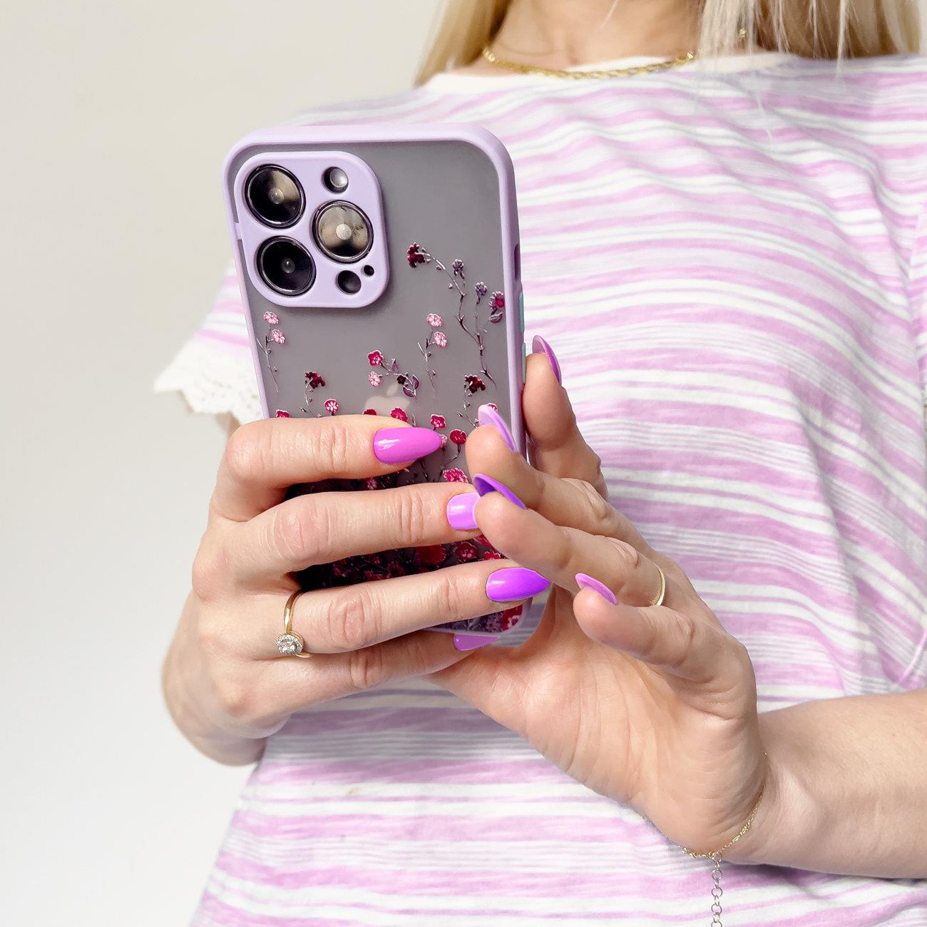 Designfodral för iPhone 12 Pro Max blomma rosa