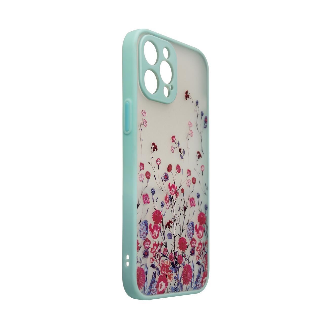 Designfodral för iPhone 12 Pro Max blomfodral ljusblå