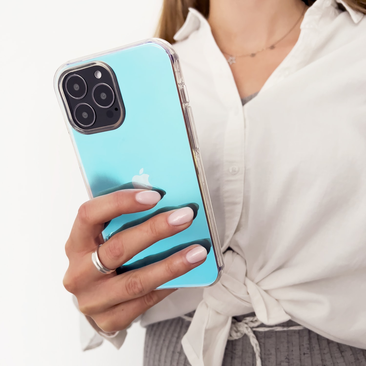 Aurora Case Fodral för iPhone 13 Pro Neon Gel Cover Blå