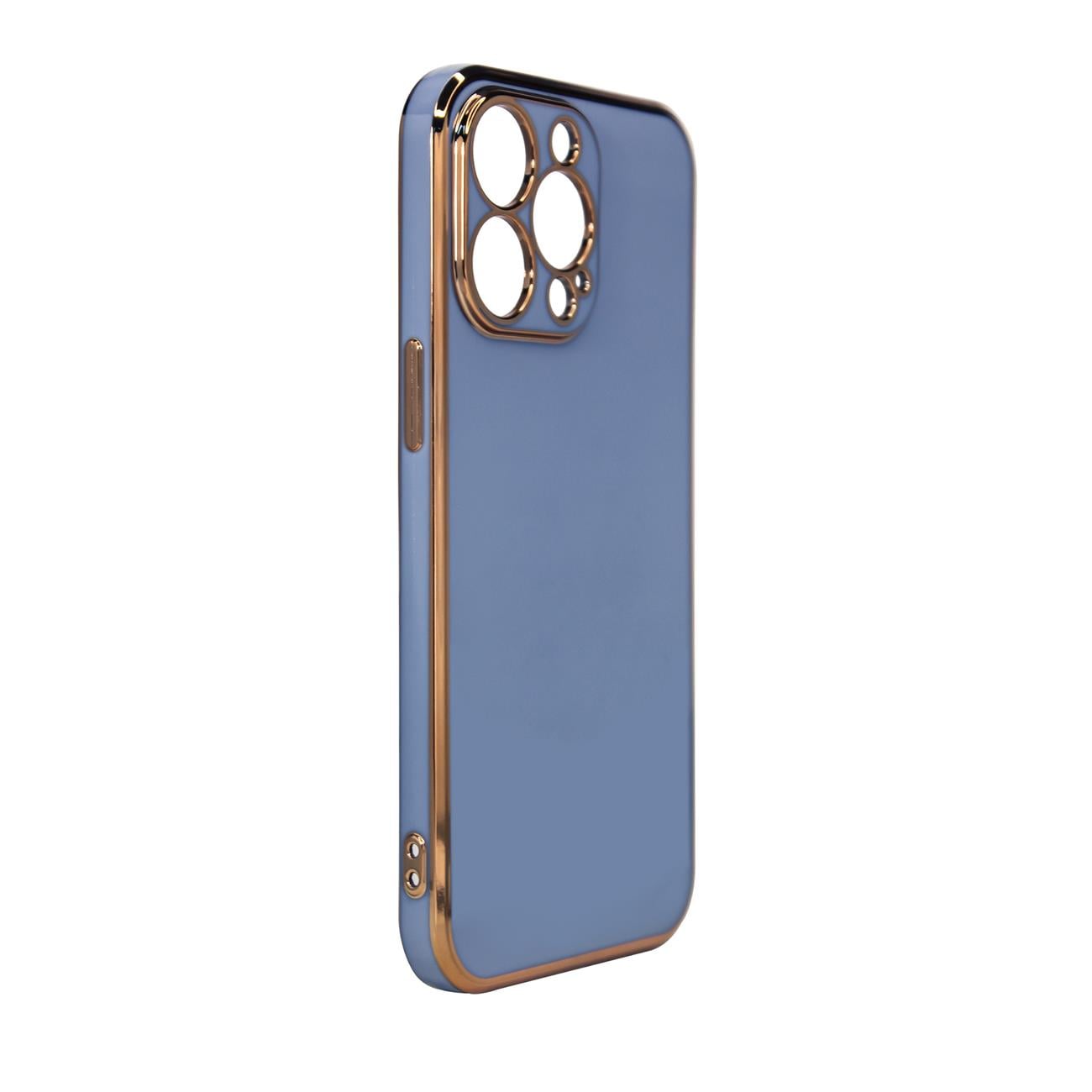 Lighting Color Case til Samsung Galaxy A12 5G guldramme gel cover blå