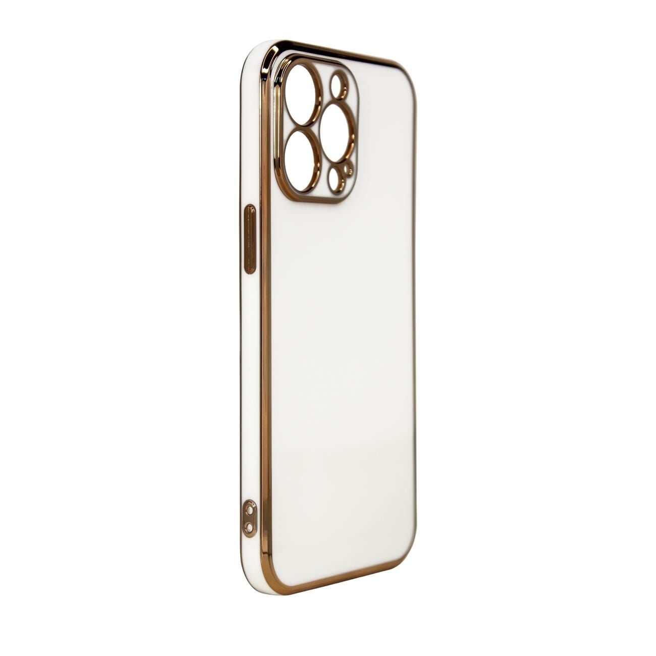 Lighting Color Case til Samsung Galaxy A12 5G guldramme gel cover hvid