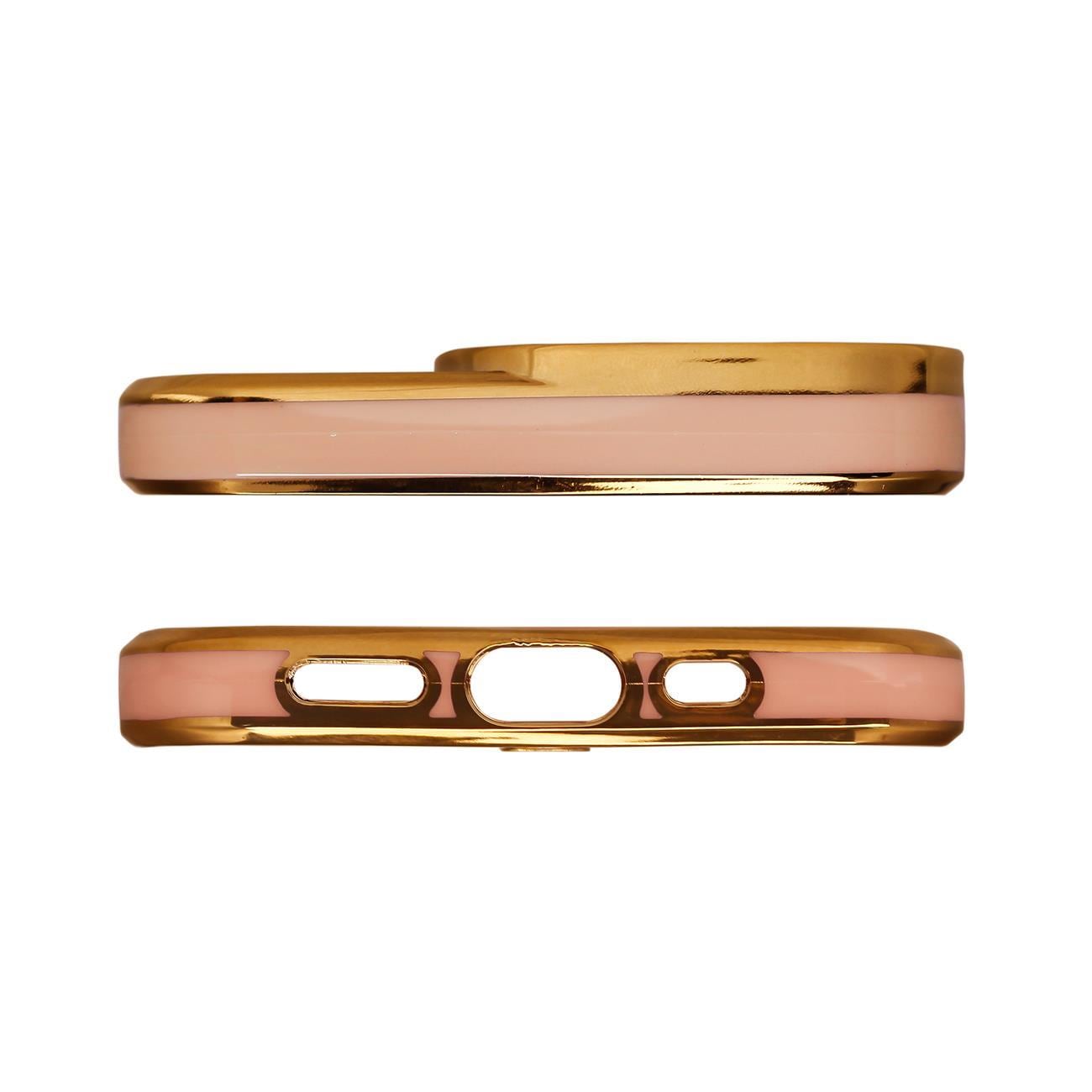 Fashion Case-etui til Samsung Galaxy A12 5G Gold Frame Gel Cover Gold