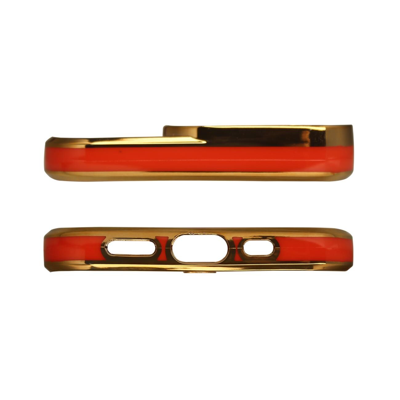 Fashion Case til iPhone 13 Pro Gold Frame Gel Cover Red