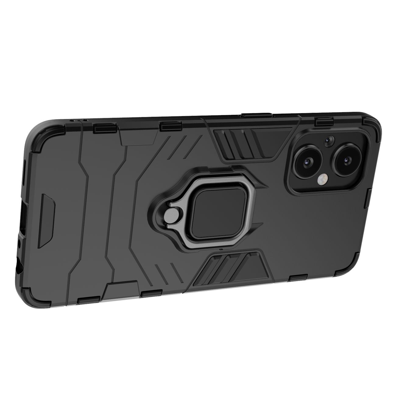 Ring Armor robust hybrid cover + magnetisk holder til OnePlus Nord N20 5G sort