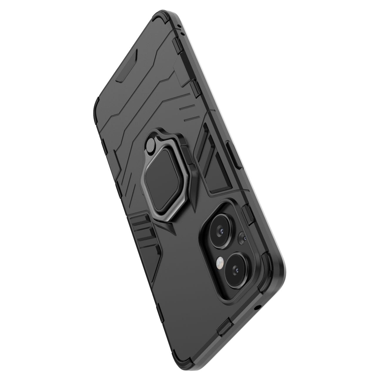 Ring Armor robust hybrid cover + magnetisk holder til OnePlus Nord N20 5G sort