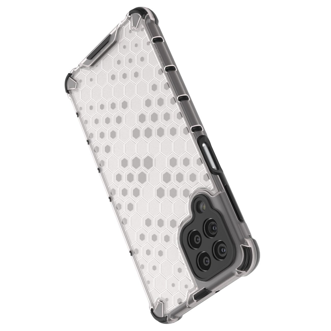 Honeycomb fodral pansarskydd med en gelram för Samsung Galaxy M53 5G transparent
