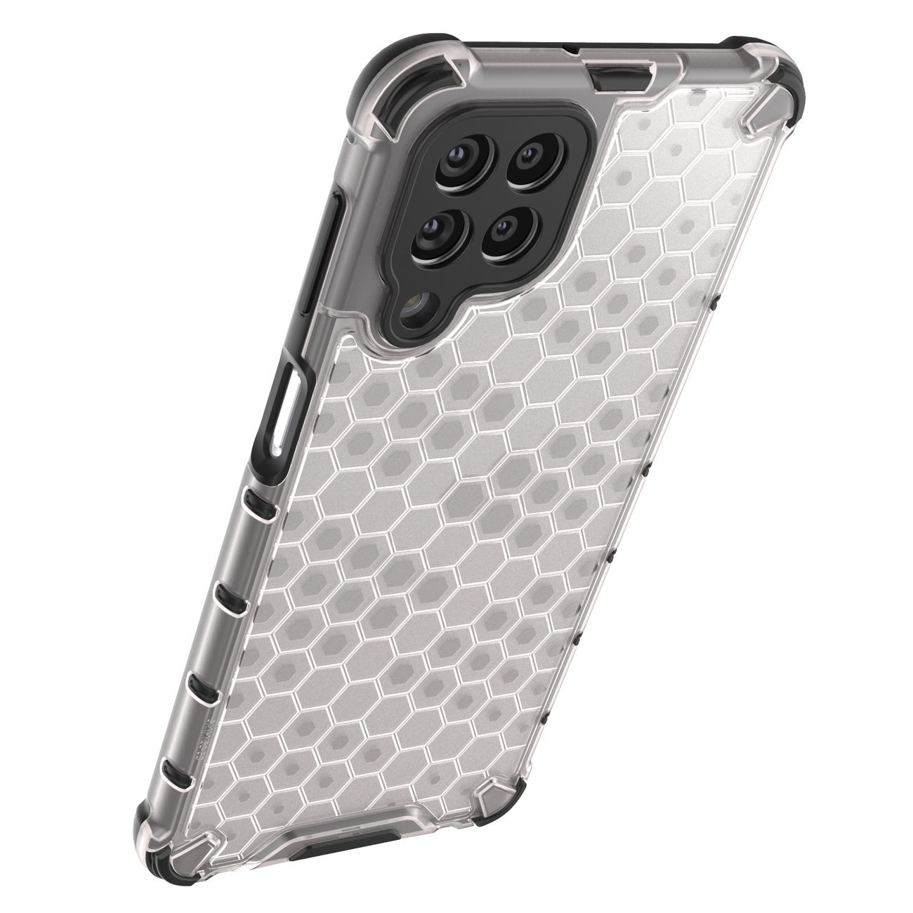 Honeycomb fodral pansarskydd med en gelram för Samsung Galaxy M53 5G transparent