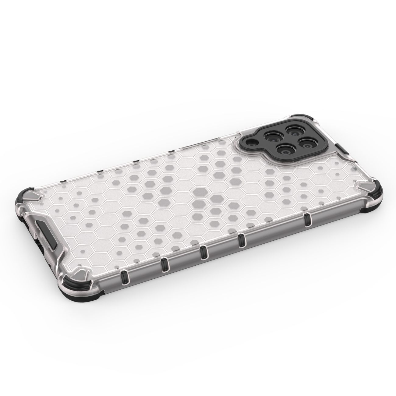 Honeycomb fodral pansarskydd med en gelram för Samsung Galaxy M53 5G transparent