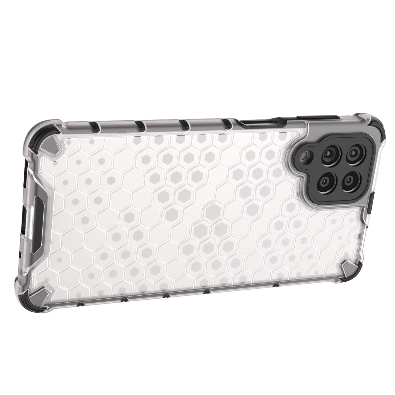 Honeycomb fodral pansarskydd med en gelram för Samsung Galaxy M53 5G transparent