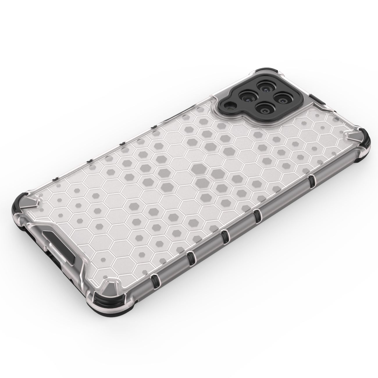 Honeycomb fodral pansarskydd med en gelram för Samsung Galaxy M53 5G transparent