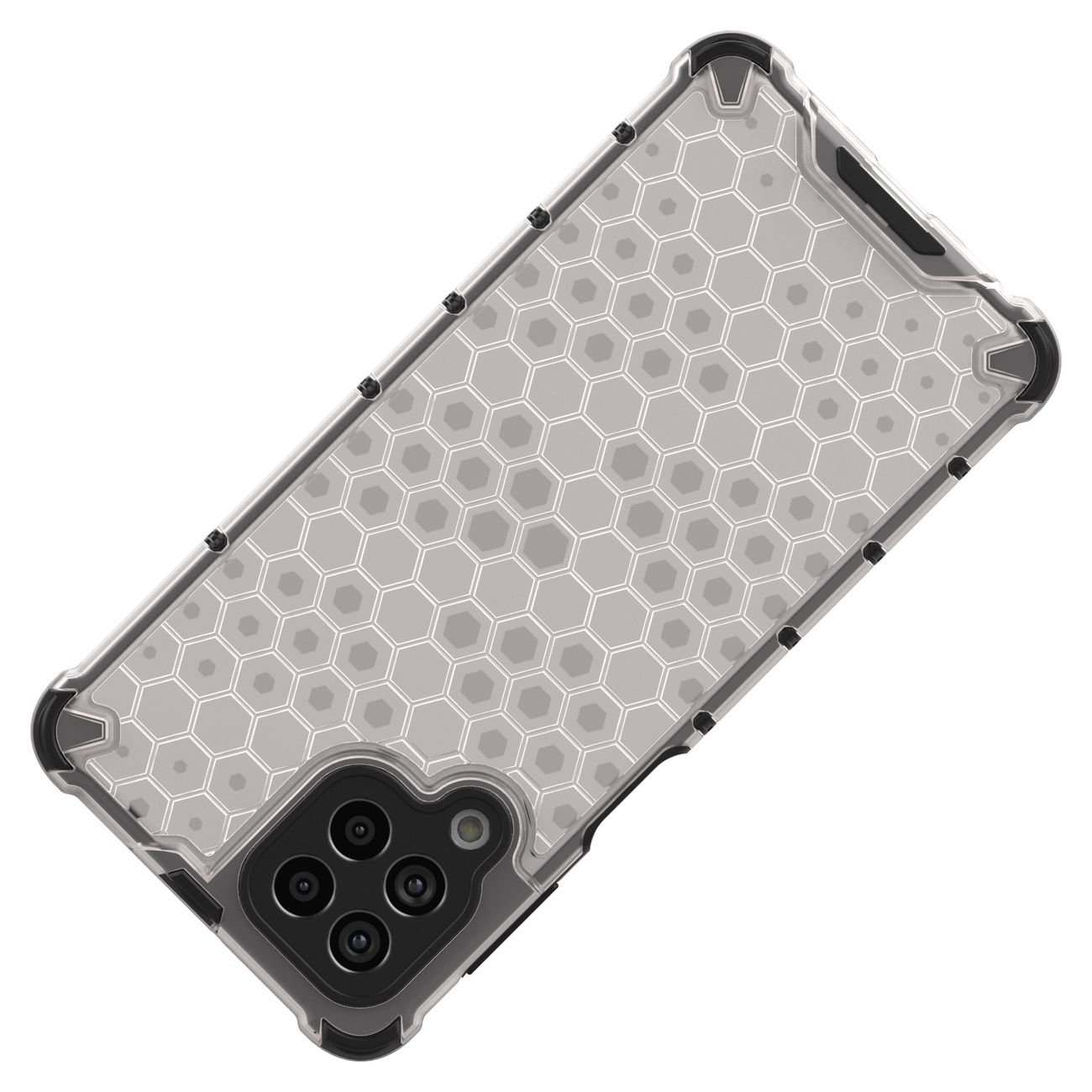 Honeycomb fodral pansarskydd med en gelram för Samsung Galaxy M53 5G transparent