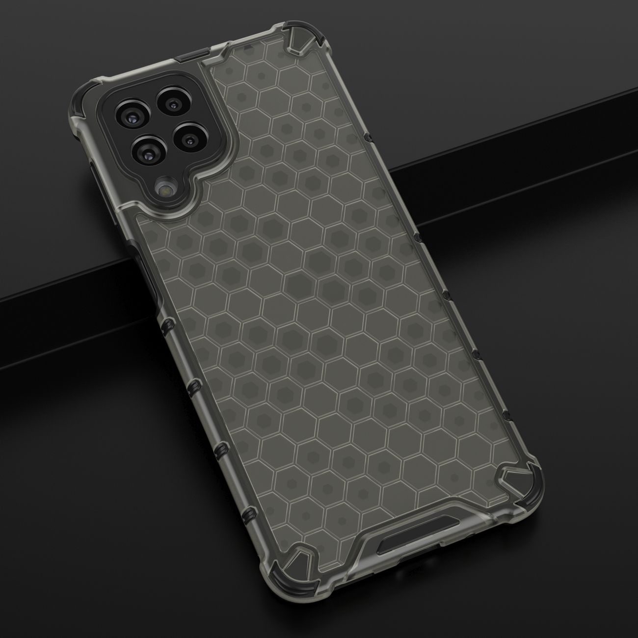 Honeycomb-fodral pansarskydd med gelram för Samsung Galaxy M53 5G svart