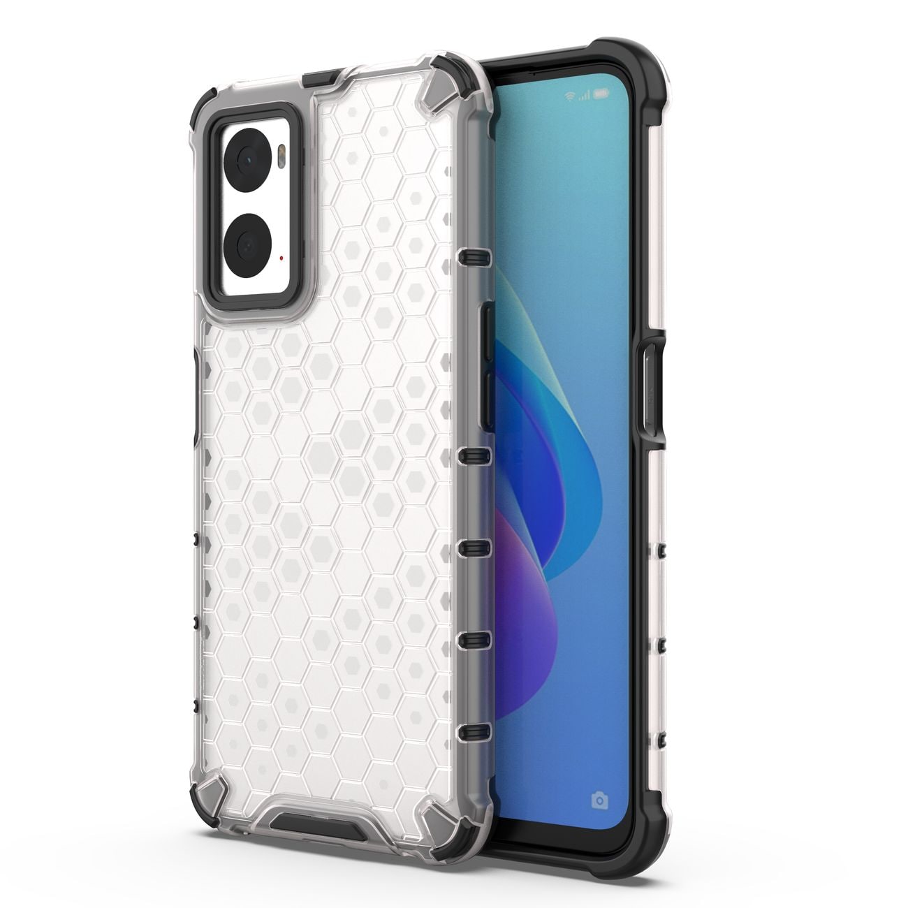 Honeycomb-fodral pansarhölje med gelram Oppo A76 / Oppo A36 / Realme 9i transparent