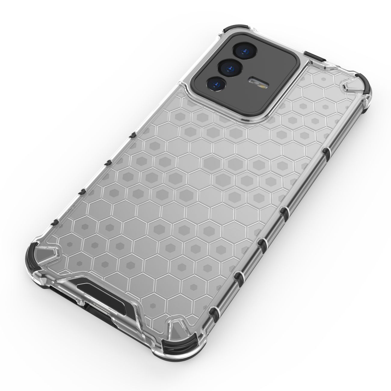 Honeycomb-fodral pansarskydd med en gelram för Vivo V23 5G transparent