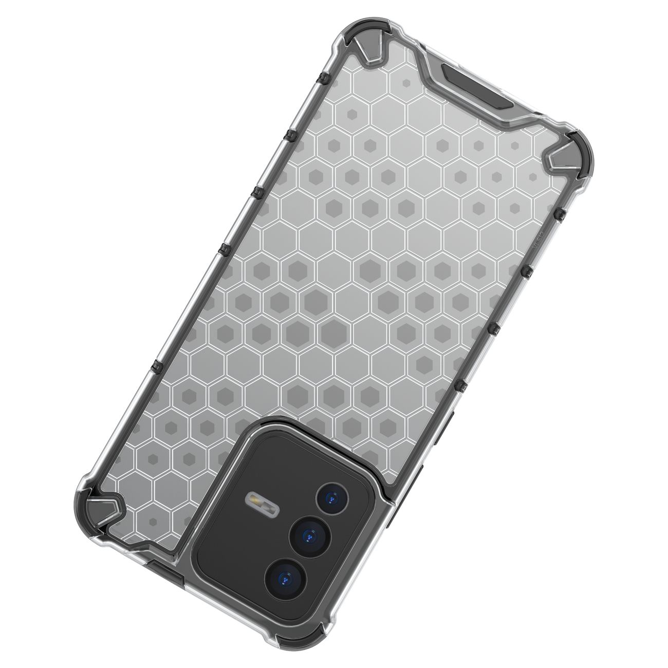 Honeycomb-fodral pansarskydd med en gelram för Vivo V23 5G transparent