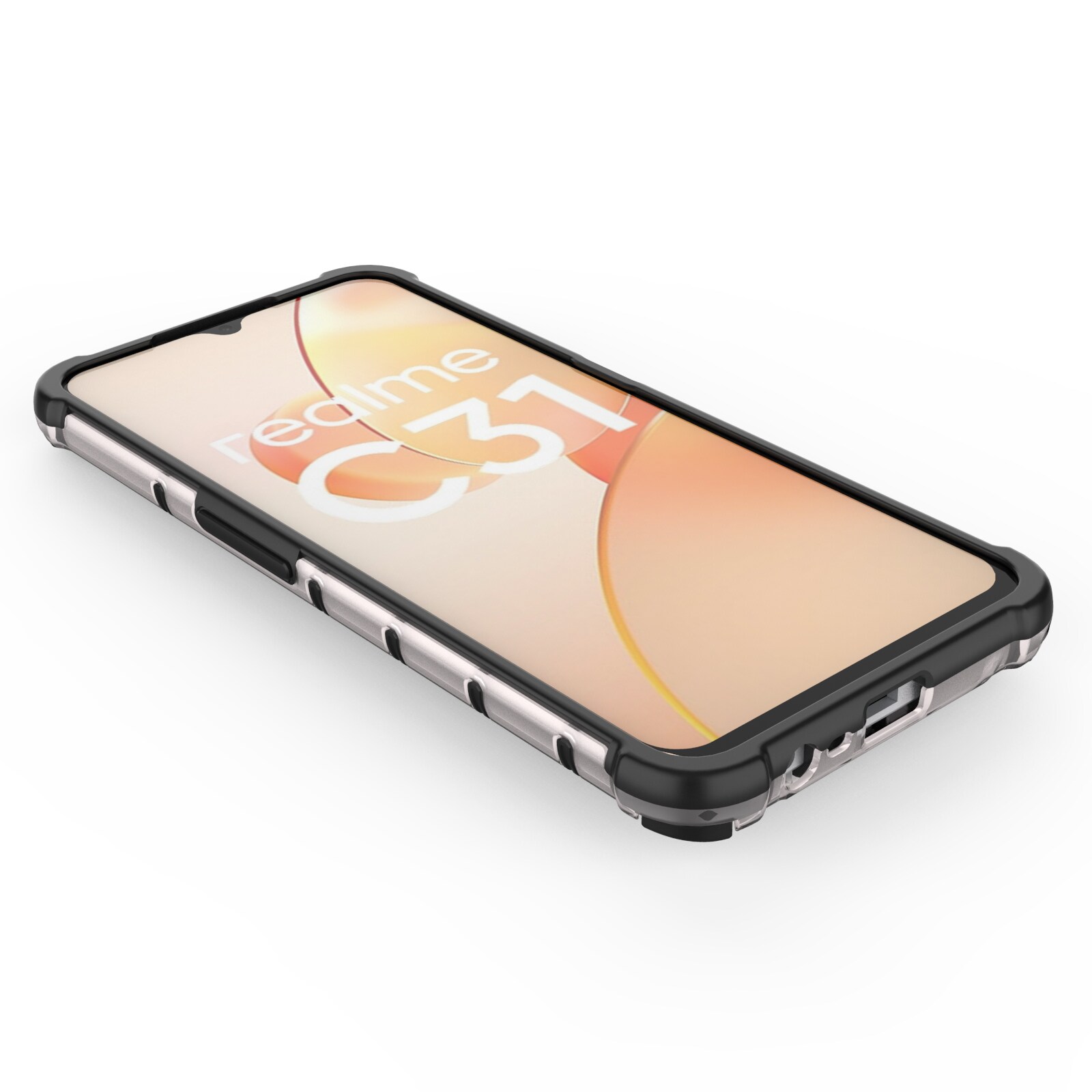 Honeycomb fodral pansarhölje med gelram Realme C31 transparent