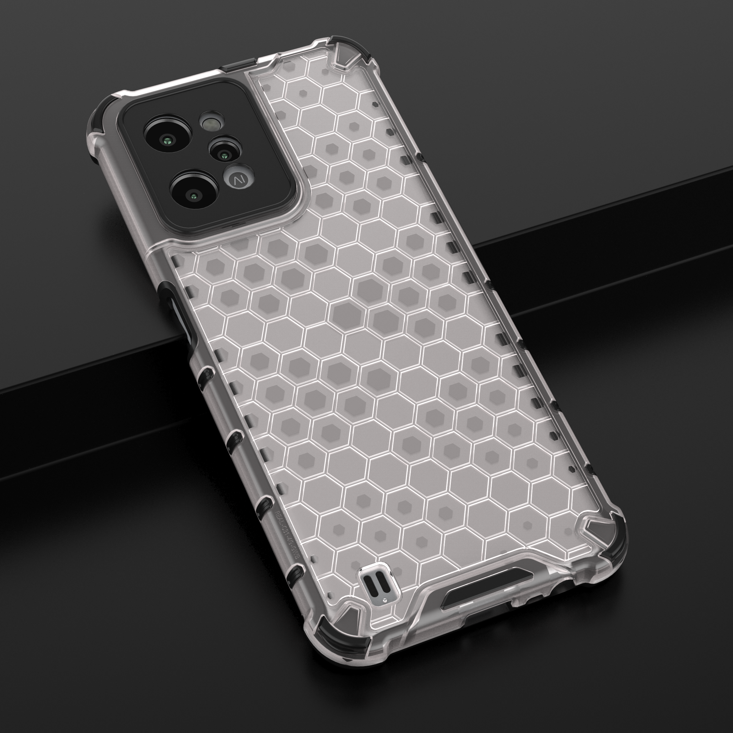 Honeycomb fodral pansarhölje med gelram Realme C31 transparent