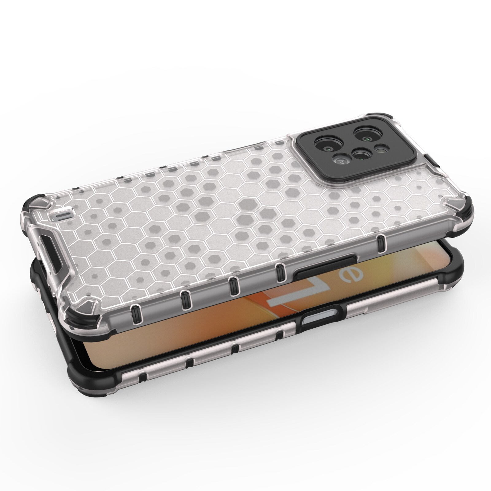 Honeycomb fodral pansarhölje med gelram Realme C31 transparent