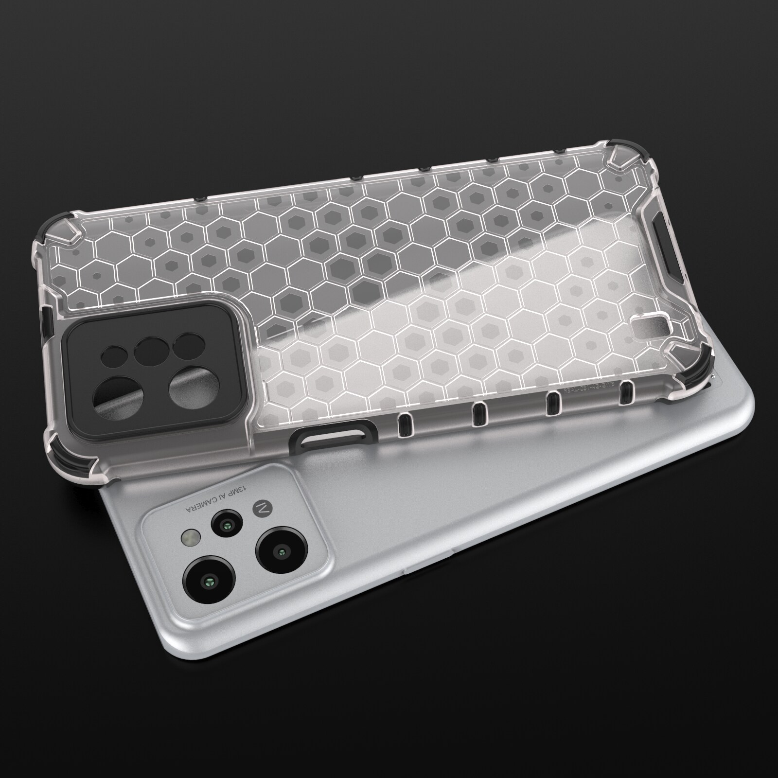 Honeycomb fodral pansarhölje med gelram Realme C31 transparent