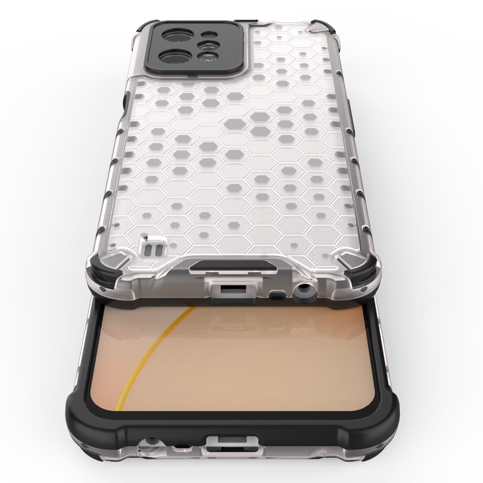 Honeycomb fodral pansarhölje med gelram Realme C31 transparent