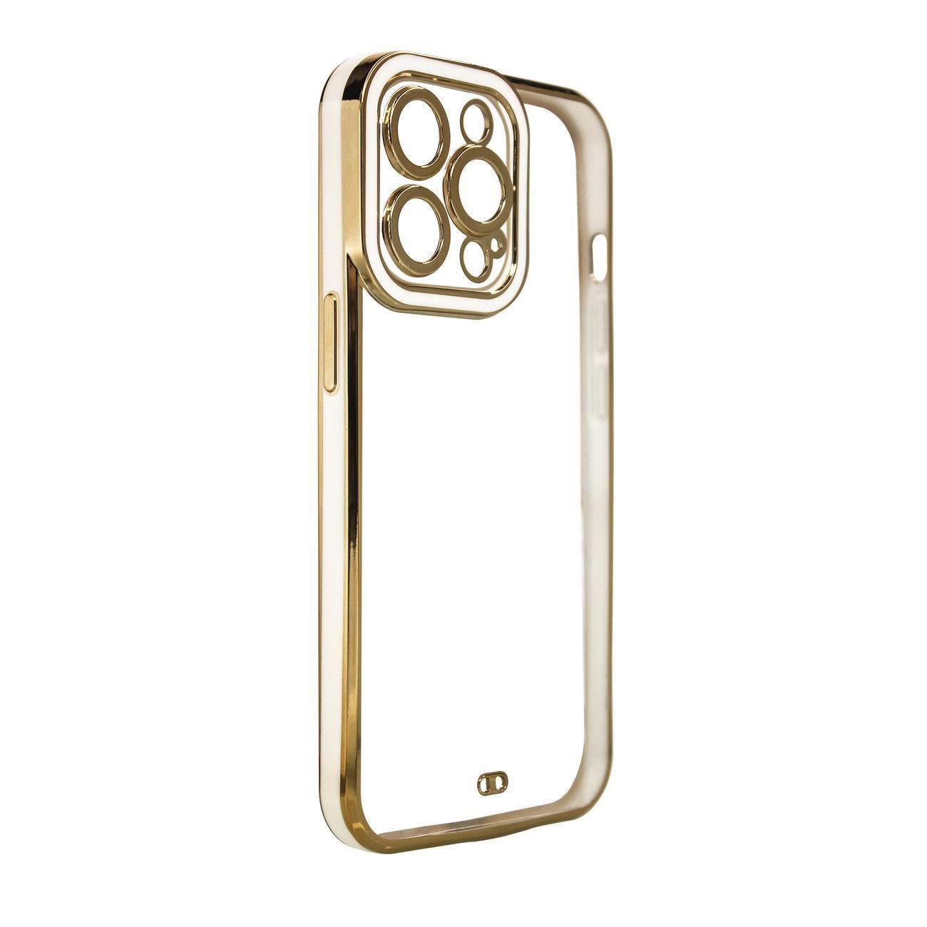 Modefodral Fodral för Samsung Galaxy A12 5G Gold Frame Gel Cover Vit