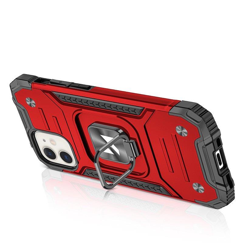 Wozinsky Ring Armor fodral för iPhone 14 Plus pansarhölje magnetisk hållare ring röd