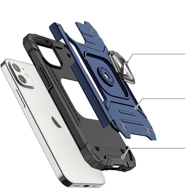 Wozinsky Ring Armor fodral för iPhone 14 Plus pansarskydd magnetisk hållare ring blå
