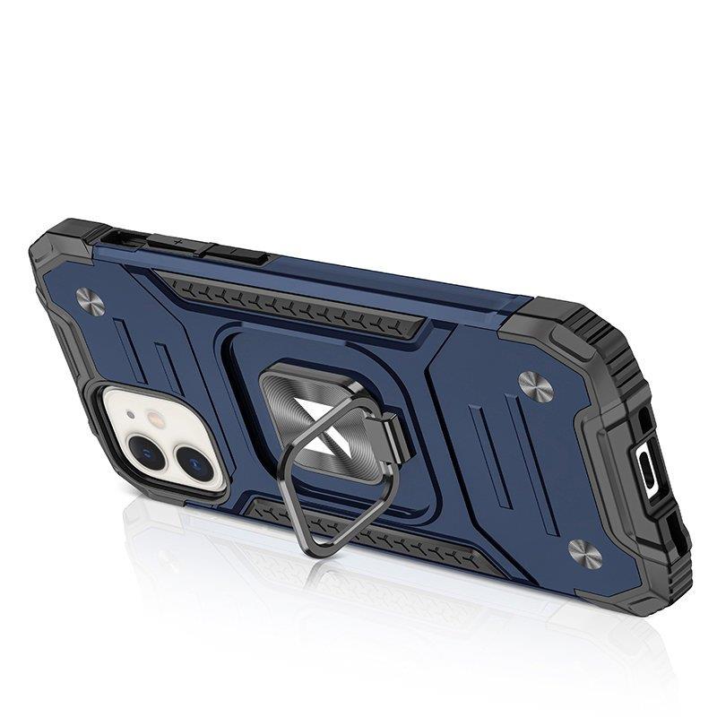 Wozinsky Ring Armor fodral för iPhone 14 Plus pansarskydd magnetisk hållare ring blå
