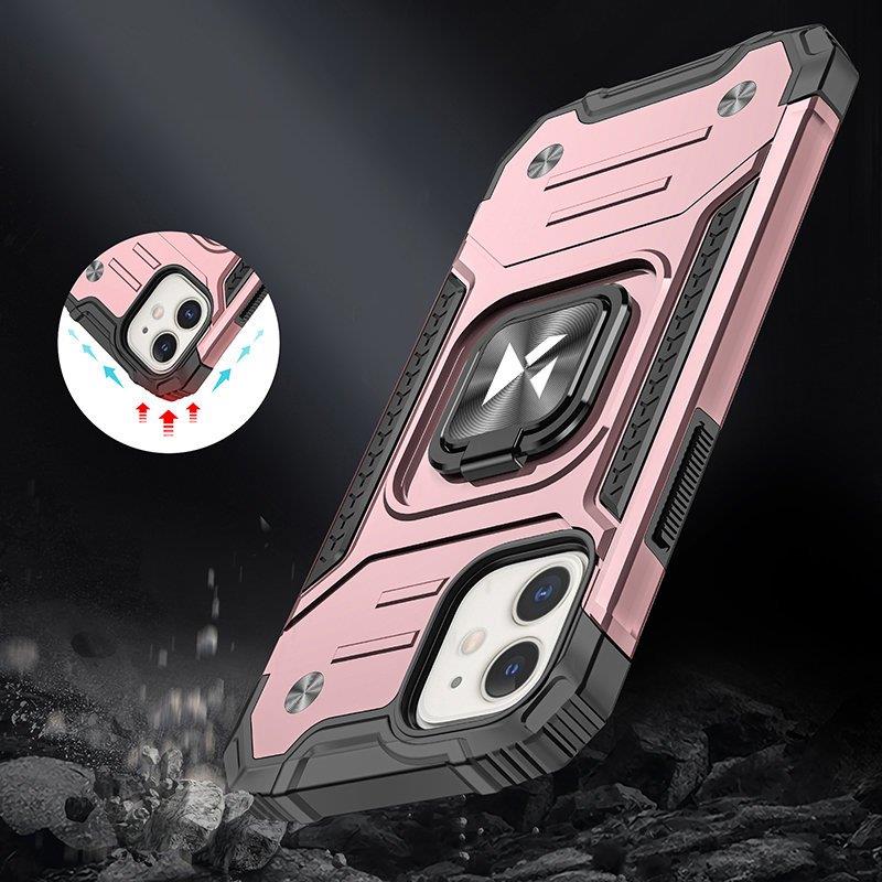 Wozinsky Ring Armor iPhone 14 fodral pansarskydd magnetisk hållare ring guld