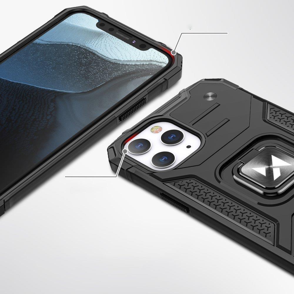 Wozinsky Ring Armor fodral för iPhone 14 Pro pansarhölje magnetisk hållare ring röd
