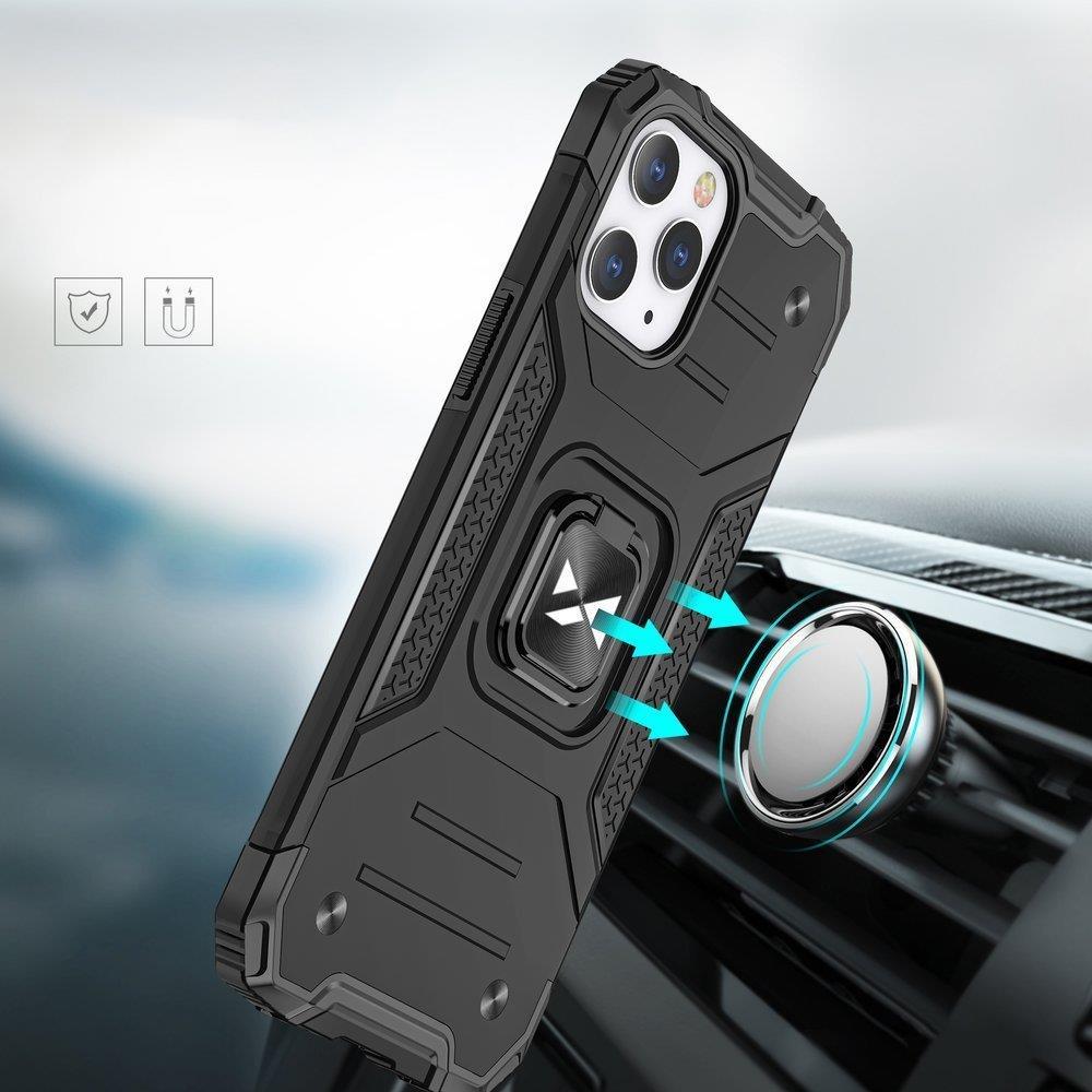Wozinsky Ring Armor fodral för iPhone 14 Pro pansarhölje magnetisk hållare ring röd