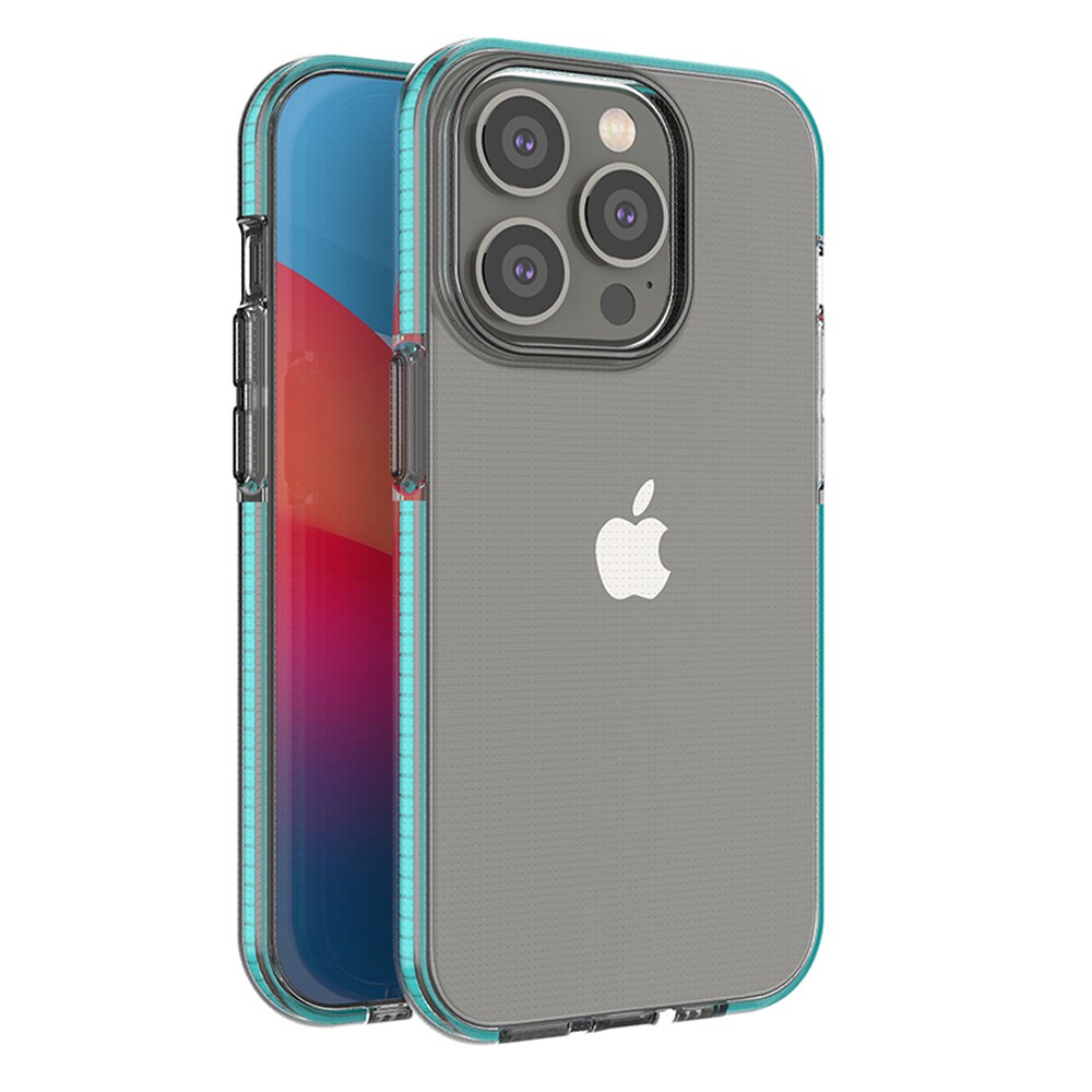 Spring Case fodral för iPhone 14 Pro silikonfodral med ram ljusblå