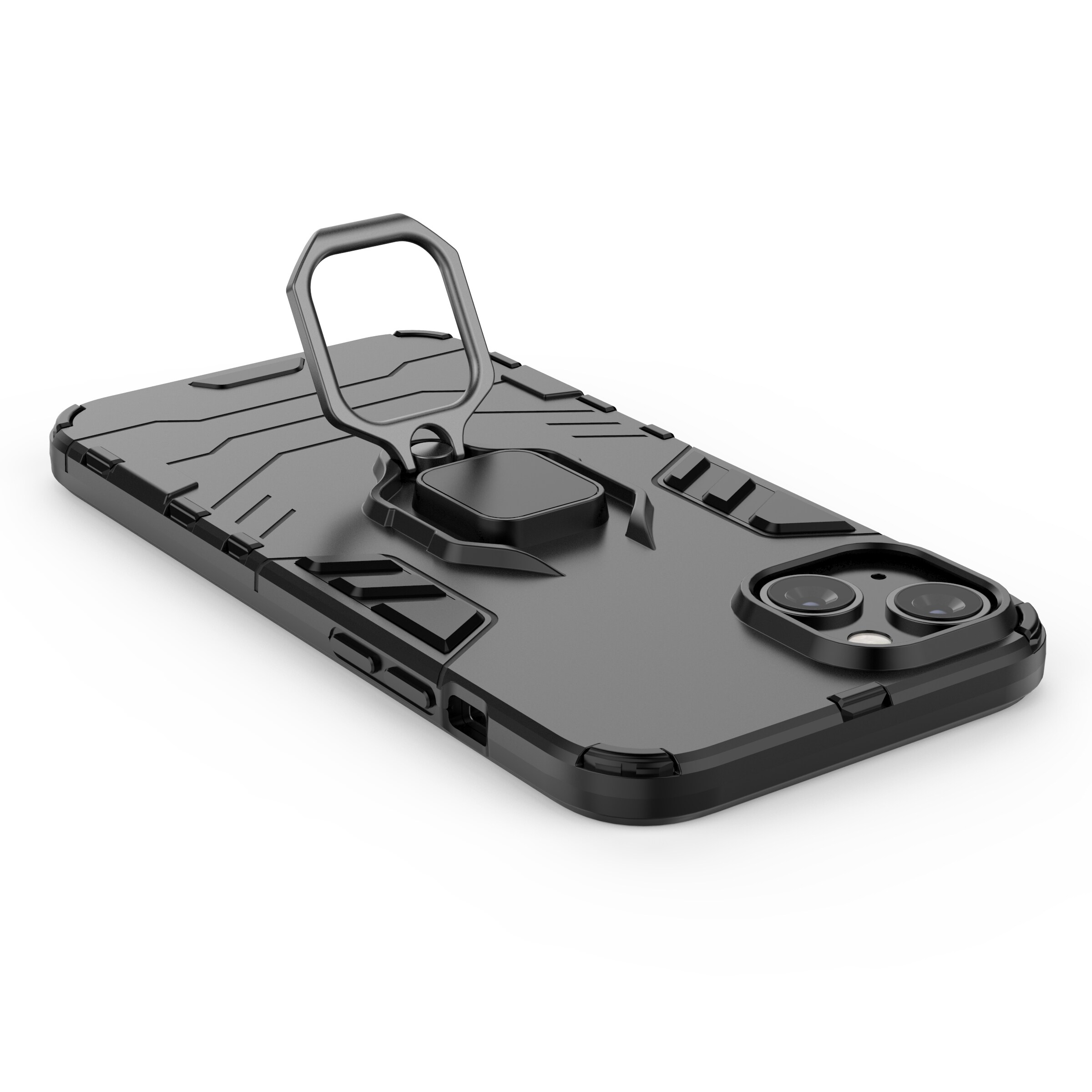 Ring Armor fodral för iPhone 14 pansarskydd magnetisk hållare ring svart
