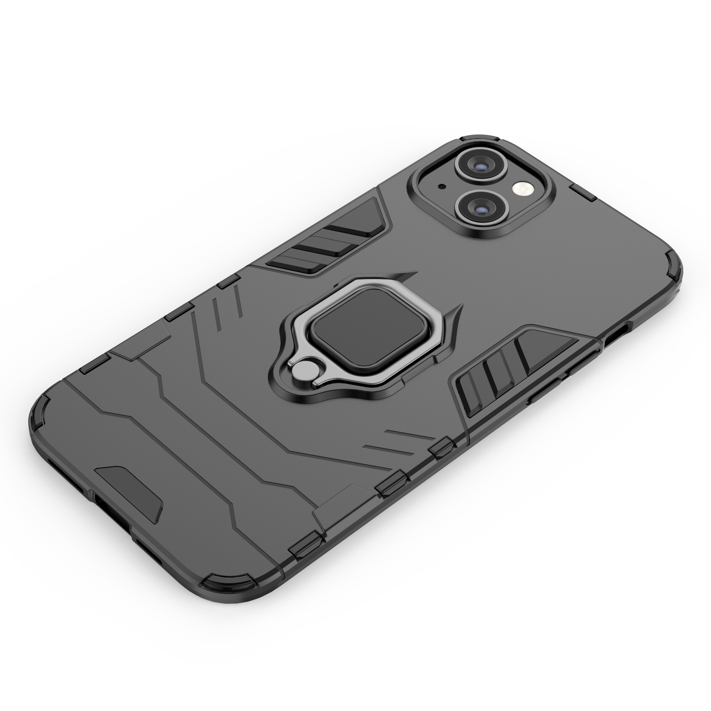 Ring Armor fodral för iPhone 14 pansarskydd magnetisk hållare ring svart