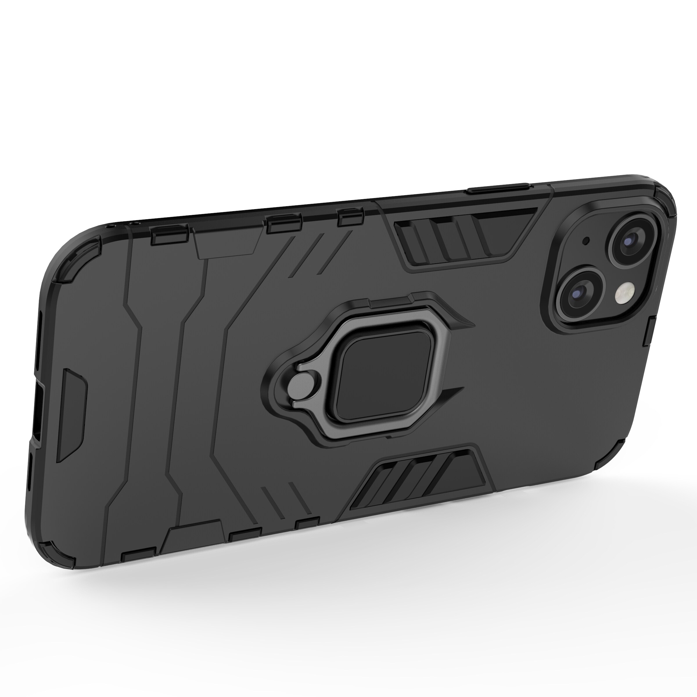 Ring Armor fodral för iPhone 14 pansarskydd magnetisk hållare ring svart